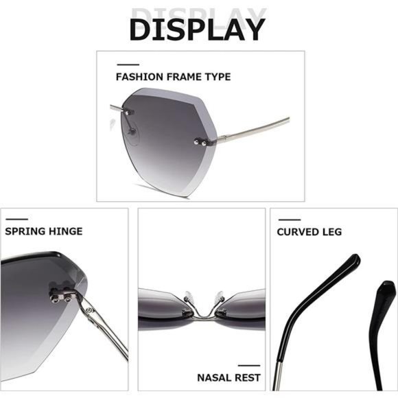 AEVOGUE Sunglasses For Women Oversized Rimless main image 11